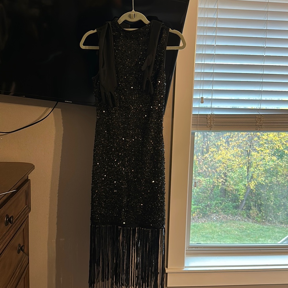 Black sequence dress